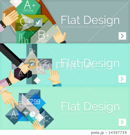 Flat design vector infographic banners with geometric infographics Flat design vector infographic banners with geometric infographics 14397739