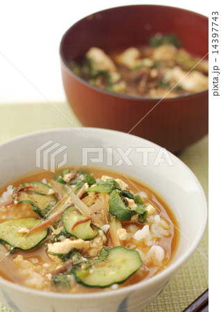 冷汁を御飯にかける 14397743