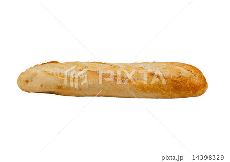 One fresh baguette on white background 14398329
