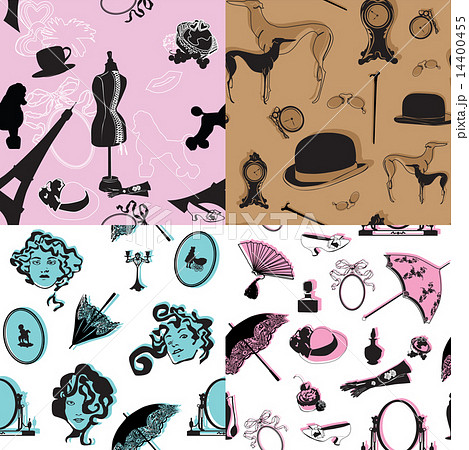 Four seamless pattern with retro theme 14400455