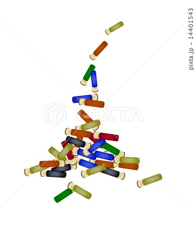 Set of Shotgun Shells on White Background 14401543