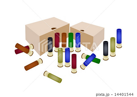 Boxes of Shotgun Shells on White Background Boxes of Shotgun Shells on White Background 14401544
