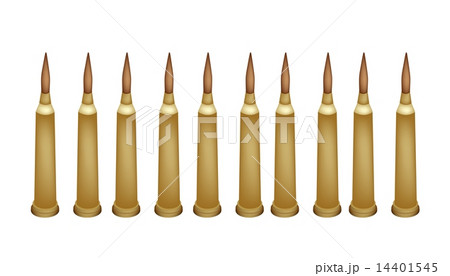 Set of Rifle Bullets on White Background 14401545