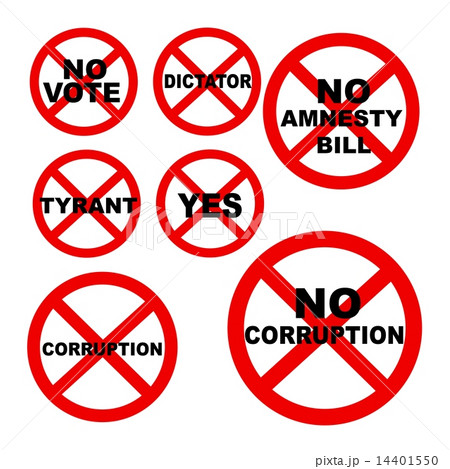 Set of The Forbidden Signs with Democracy Concept Set of The Forbidden Signs with Democracy Concept 14401550
