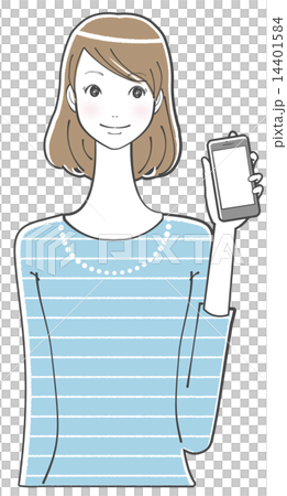拿著智能手機的婦女 拿著智能手機的婦女 14401584