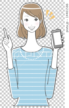 スマホを手にした女性 14401586