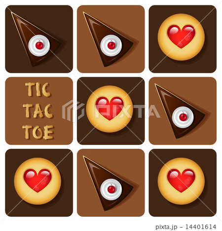Tic-Tac-Toe of cookie and cake 14401614