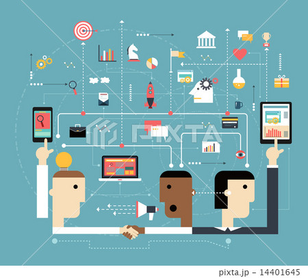 Business people connect the on line space  14401645