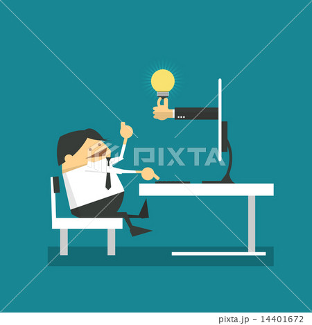 Businessman  get idea from internet 14401672