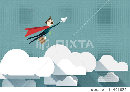 Cartoon businessman Superhero 14401825