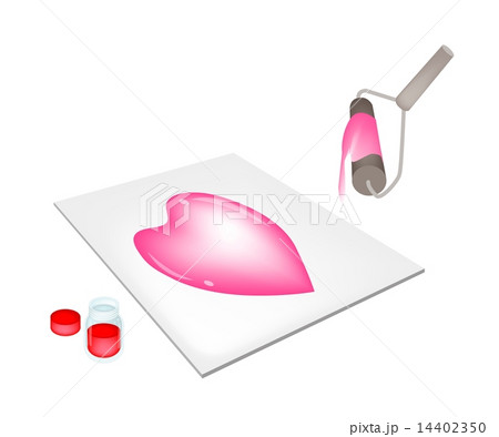 Paint Roller Screen Printing Heart on A Tiles Paint Roller Screen Printing Heart on A Tiles 14402350