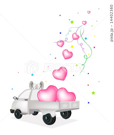 Lovely Hearts Dropped on A Pickup Truck 14402360