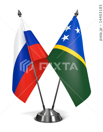 Russia and Solomon Islands - Miniature Flags. 14403183