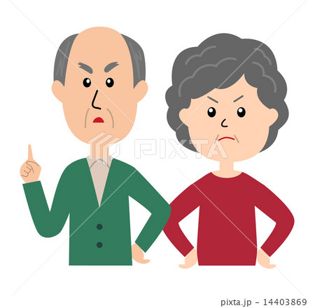 怒った表情の年配カップル 怒った表情の年配カップル 14403869