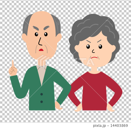 怒った表情の年配カップル 怒った表情の年配カップル 14403869