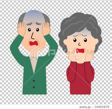 青ざめる年配カップル 14403870