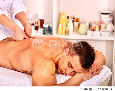 Man getting massage in spa. 14404013