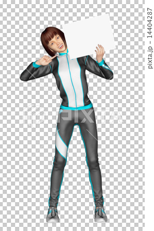 運動服的一名婦女有燙髮留言簿的 14404287