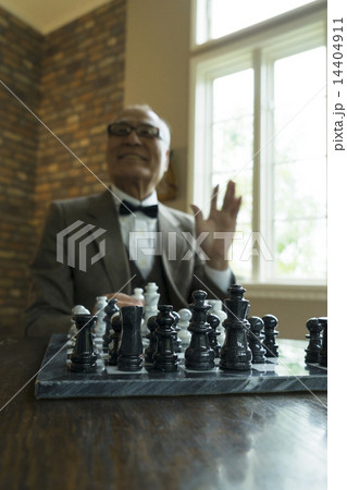 チェス盤とシニア男性 チェス盤とシニア男性 14404911