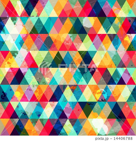 grunge colored triangle seamless pattern 14406788