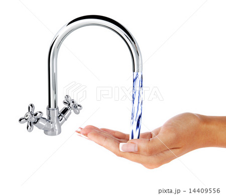 water flows into the hands water flows into the hands 14409556