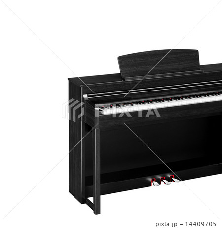 Real black grand piano isolated on white Real black grand piano isolated on white 14409705