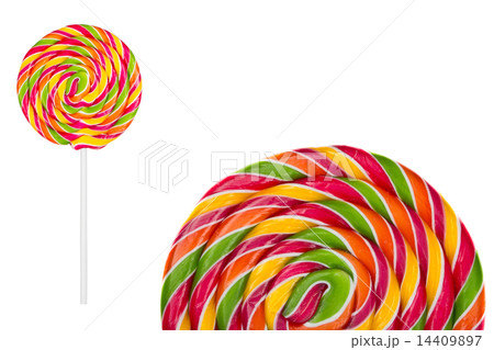 Two Lollipops candy on white 14409897