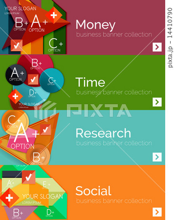 Flat design paper infographic banner set 14410790