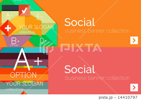 Flat design paper infographic banner set 14410797