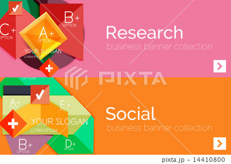 Flat design paper infographic banner set Flat design paper infographic banner set 14410800