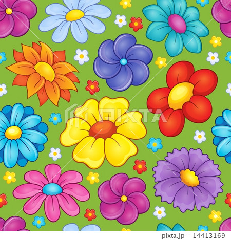 Seamless background flower theme 3 14413169
