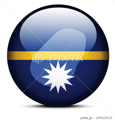 Map on flag button of Republic  Nauru 14413513