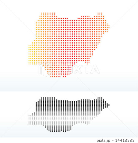 Map of Federal Republic  Nigeria with Dot Pattern 14413535