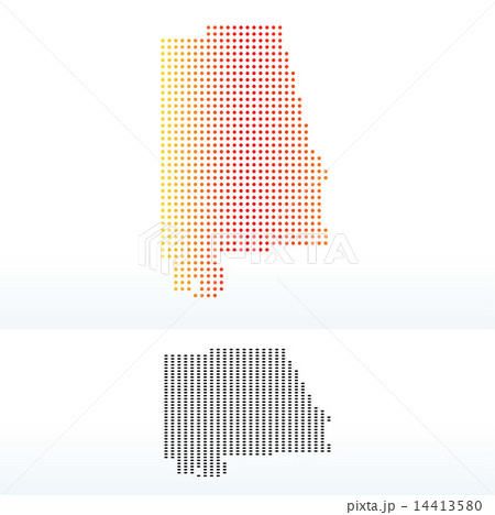 Map of USA Alabama State with Dot Pattern 14413580