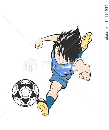 サッカー 少年 一人 のイラスト素材 14414950 Pixta