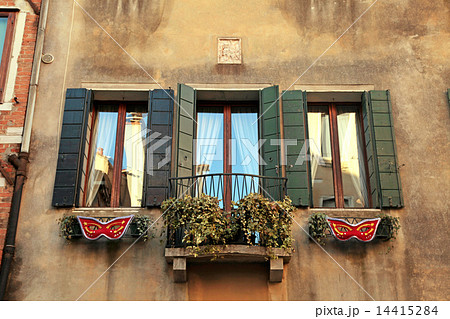 Traditional windows of old Venice building ,Italy. Traditional windows of old Venice building ,Italy. 14415284