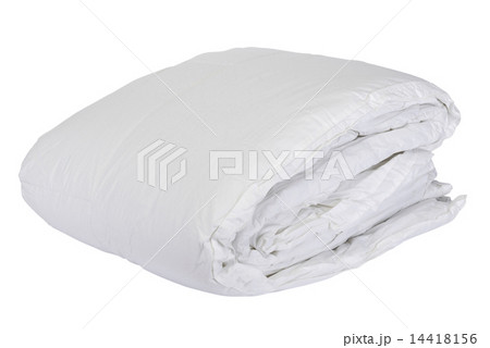 Folded white duvet cover on white isolated background 14418156