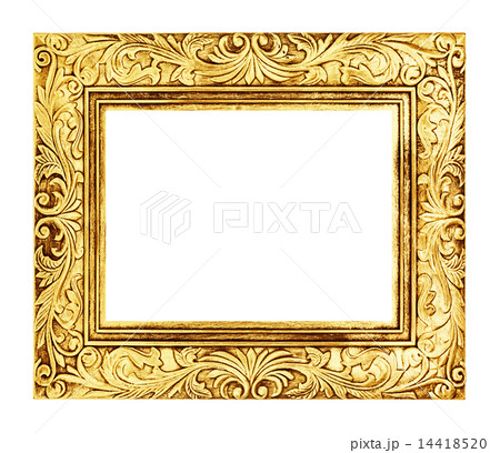 antique golden frame on white , clipping path 14418520