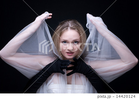 Beautiful blond girl choking by black arms Beautiful blond girl choking by black arms 14420124