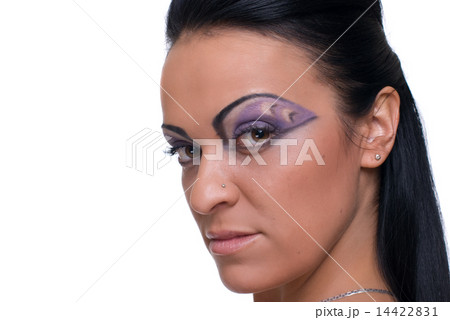 Beautiful fashion girl in black leather suit 14422831