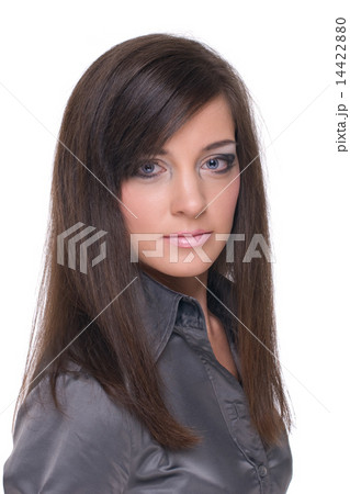 Close up portrait of young emotional business woman 14422880