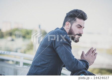 young handsome attractive bearded model man 14424027