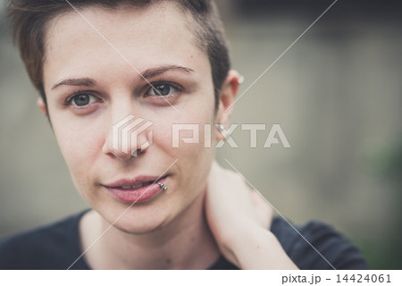 young lesbian stylish hair style woman young lesbian stylish hair style woman 14424061