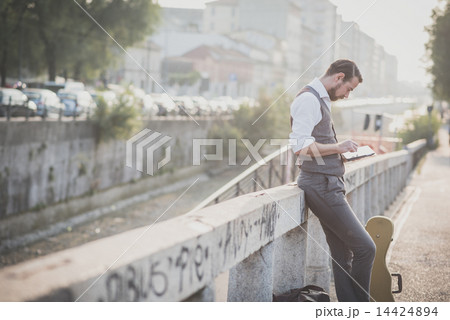 handsome big moustache hipster man 14424894