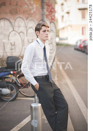 young handsome elegant blonde model man young handsome elegant blonde model man 14425178