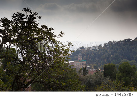 High angle view of building at cloudy weather, Barcelona, Catalonia, Spain 14425787