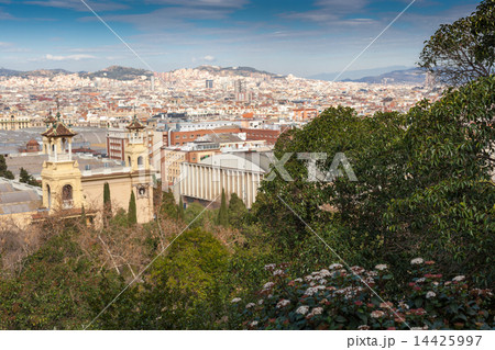 Elevated view of a city, Barcelona, Catalonia, Spain 14425997