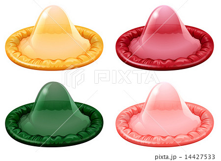 Four colorful condoms Four colorful condoms 14427533