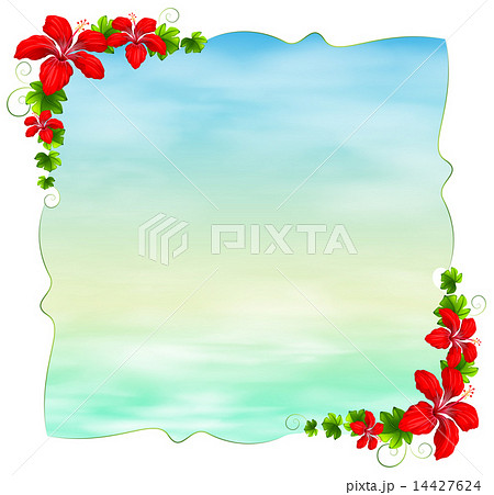 An empty template with floral borders An empty template with floral borders 14427624