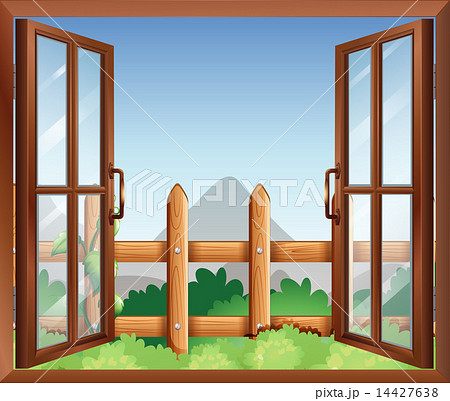 A window with a view of the backyard A window with a view of the backyard 14427638